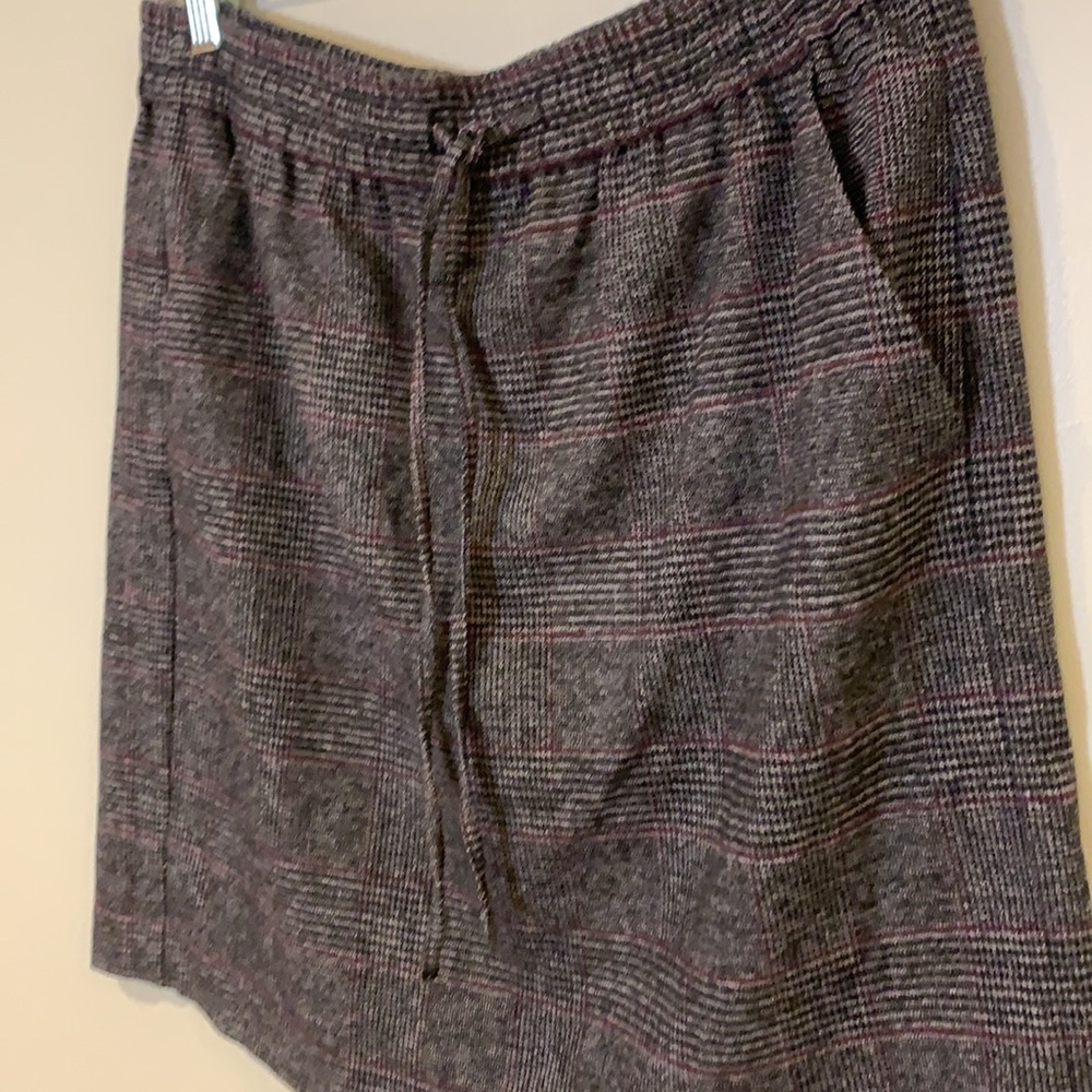 Loft - Plaid Mini Skort Pull-On Drawstring Waist … - image 2